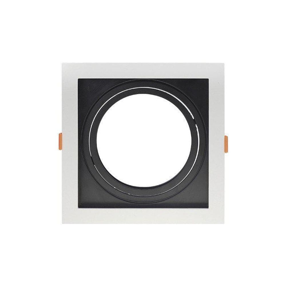 Spot Recuado De Embutir Quadrado Ar 111 Branco Com Preto Tas