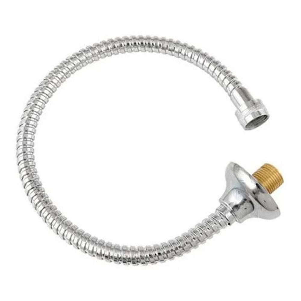 2X Engate Rabicho Mangueira Flexível Metal Cromado 60 Cm Aca