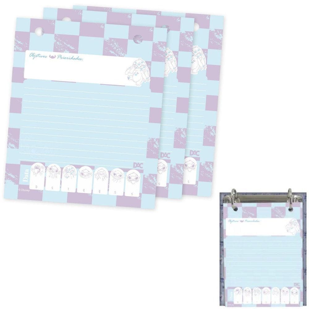 Refil Mini Fichário Vertical Stitch 80Fls 90G - 4221Re - Dac