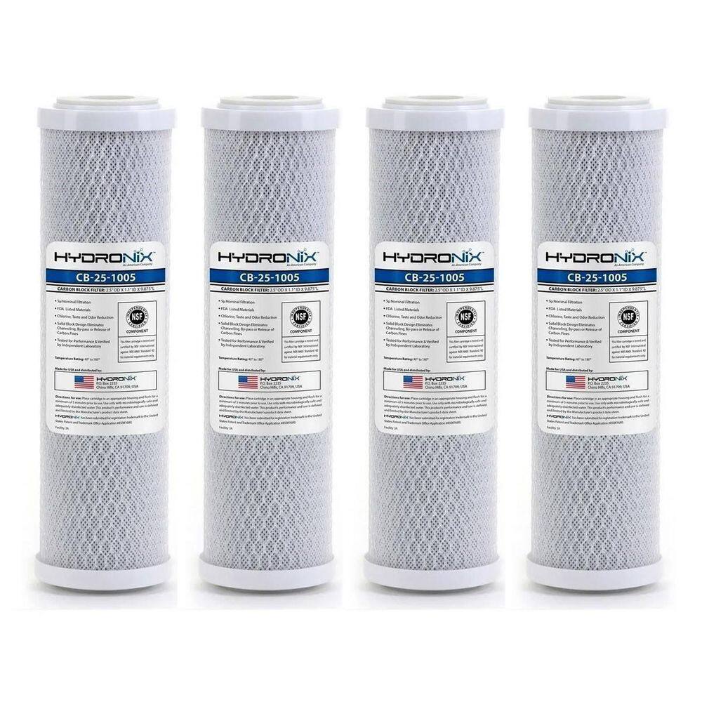 Kit 4 Refil Carbon Block Hydronix 10X2.1/2 5 Micras Carvão