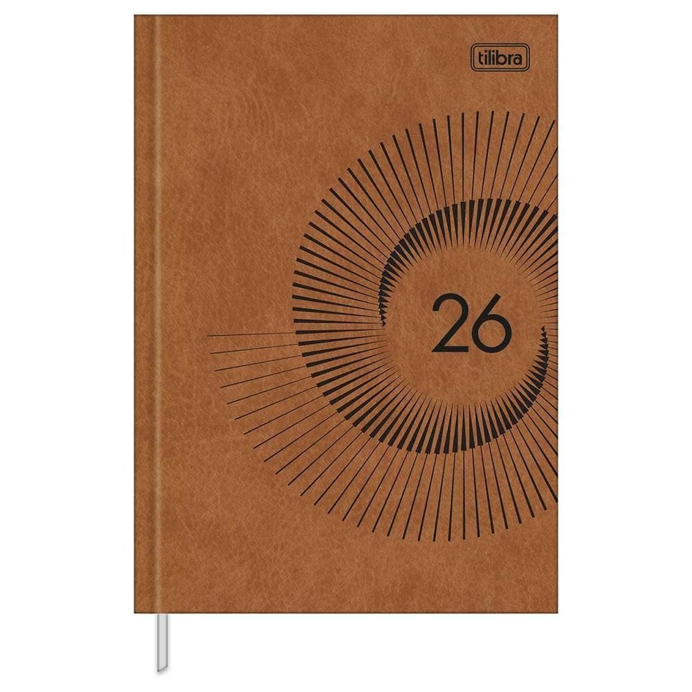 Agenda Diária 2026 Costurada M6 Prátika Marrom Tilibra