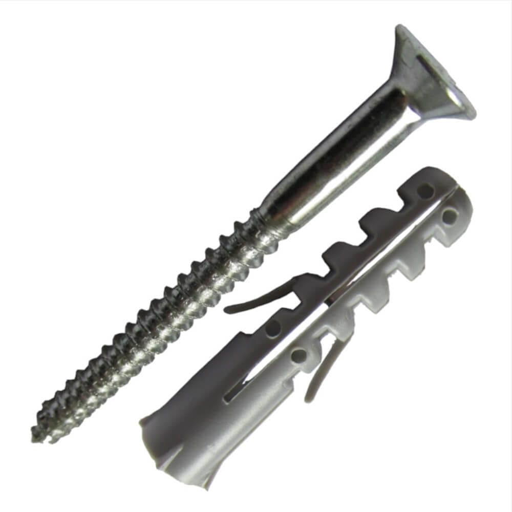 Bucha 6mm Nylon com Parafuso para Madeira Cabeça Chata 4,2x40 Cartela 06 Peças - PMB408 - FOXMIX