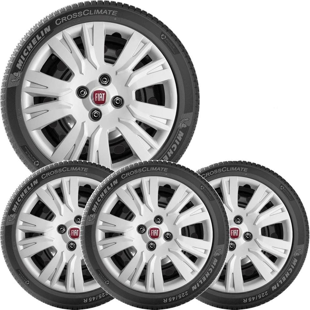 4X Calota Fiat Argo Uno Palio Aro 14 Emblema  221Cb