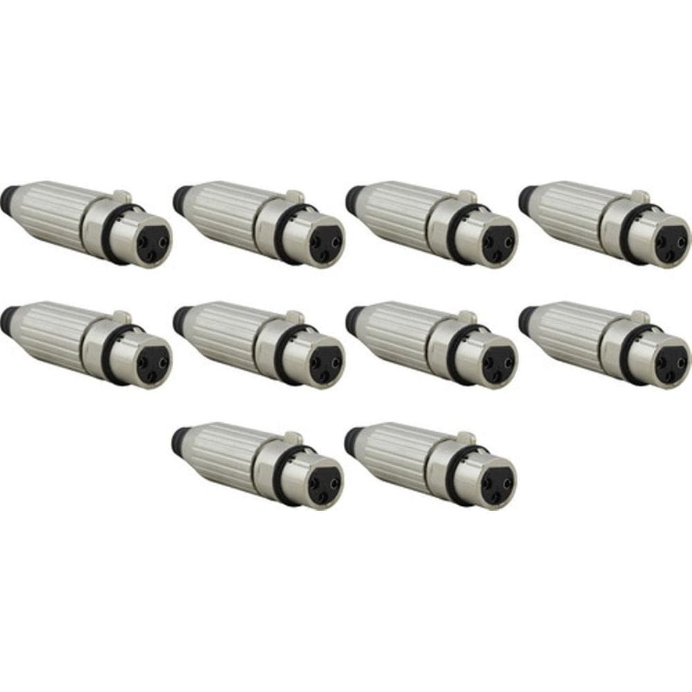 Kit 10 Canon Femea Sem Prensa Estriado Niquelado 18115