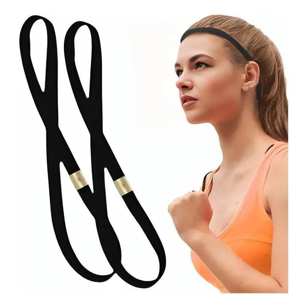 2X Kit 2 Faixa Elástica De Cabeça Esporte Corrida Futebol Yo