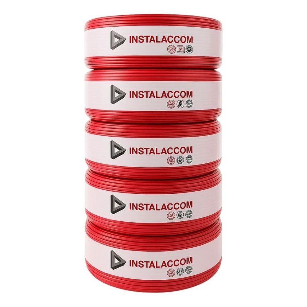 2X Fio Vermelho 2,5Mm Cabo Flexível Rolo Com 100 Metros Elét