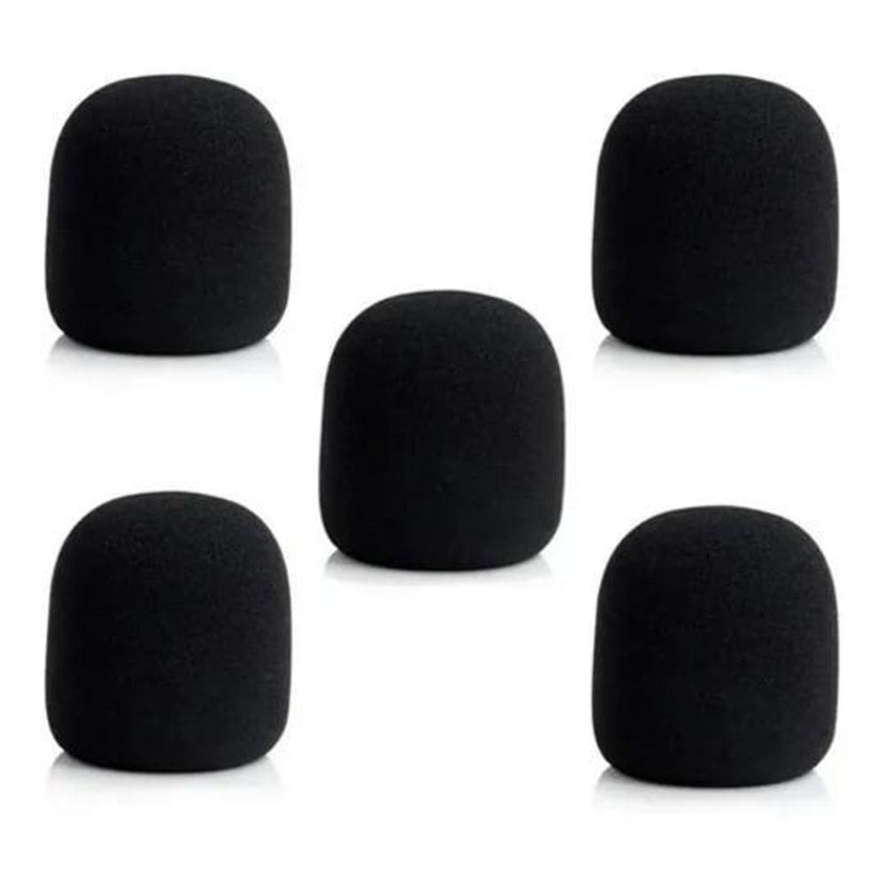 2X Espuma Protetora Para Microfone Preta 5 Unidades
