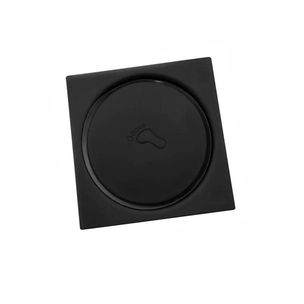 Ralo Quadrado Flvx Hidro Inox Black Click 15X15Cm