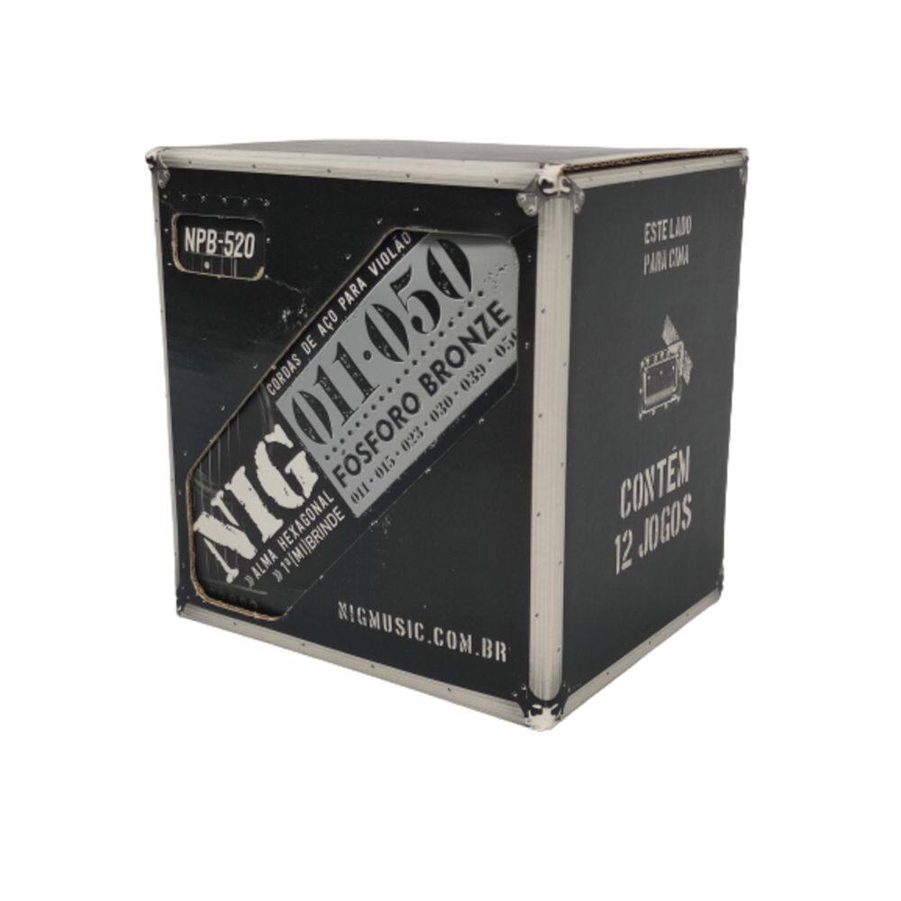 Caixa 12 Cordas Nig Violao Aco Fosforo Bronze Npb520 011