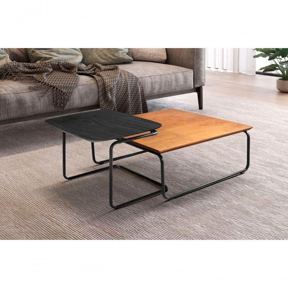 Conjunto Mesa De Centro Kairos Larflex Cor:ébano