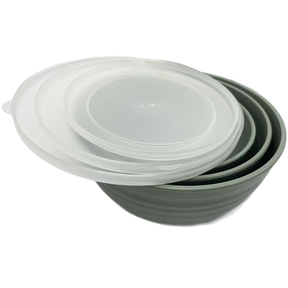 Jogo De Bowls De Bambu Com Tampa Lyor Pp 3Peças