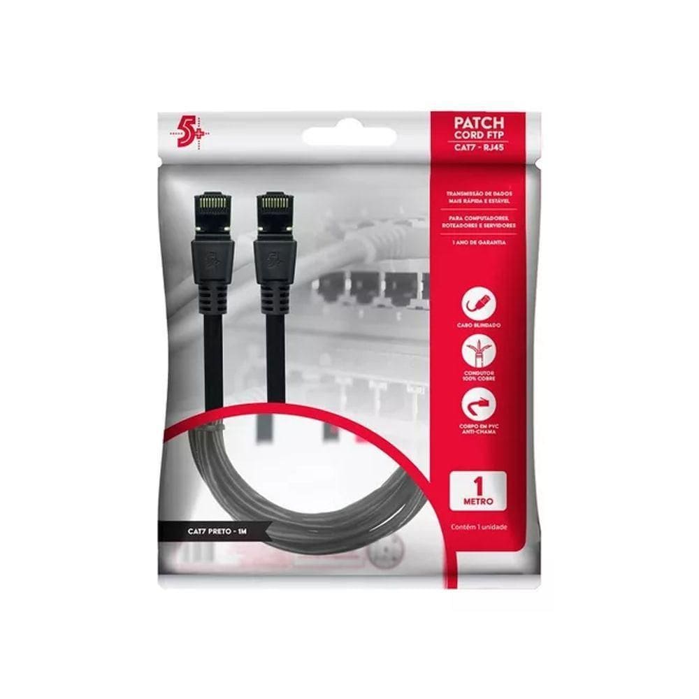 Cabo De Rede Cat7 1M Preto Chipsce Novo