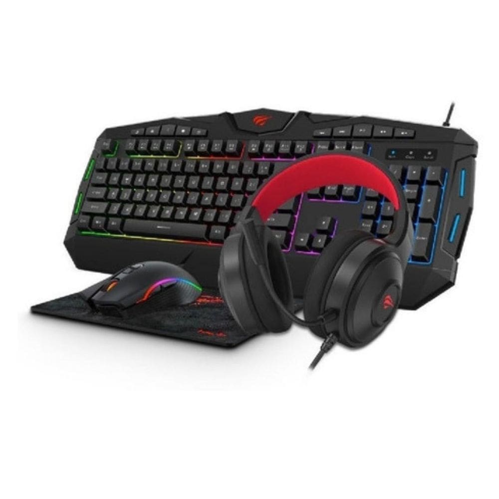 Kit Gamer Rgb Havit 4 Pças Teclado, Mouse,Mousepad, Headset