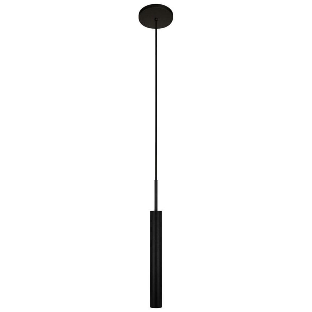 Pendente Luminária Teto Tubo Sala Cama Cabeceira Preto 40Cm
