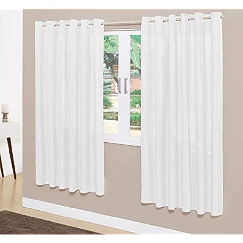 Cortina Para Sala Quarto Em Tecido Oxford Branco 3,00X2,20