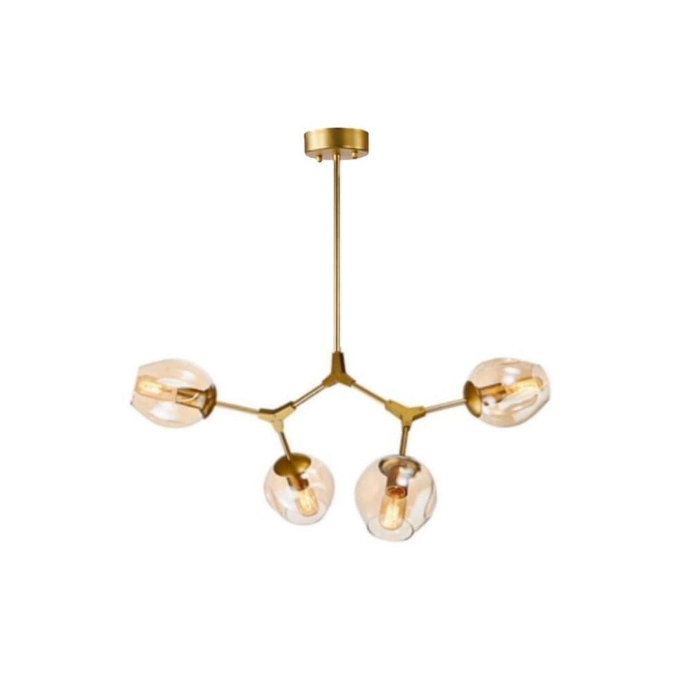 Pendente Moderno Krypton 4 Vidros Mesa Bancada Gourmet Hall