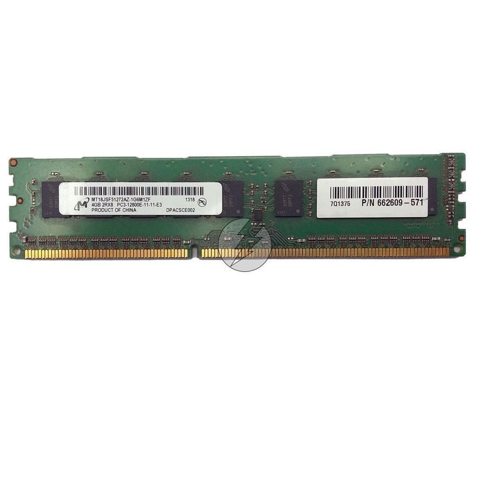 Memória Ddr3 Micron Mt18Jsf51272Az-1G6M1 4Gb 1600 Ecc Udimm