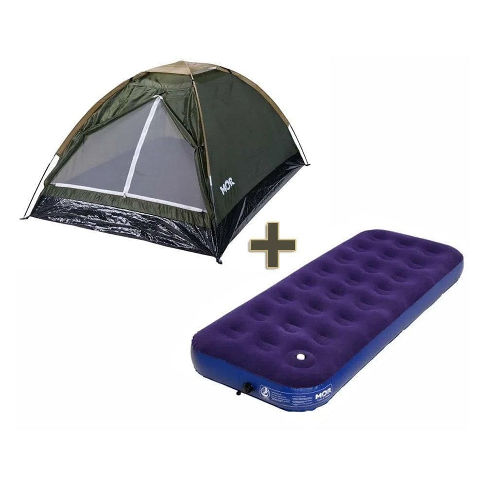 Barraca Camping Iglu 2 Pessoas Verde - Mor + Colchão Infláve
