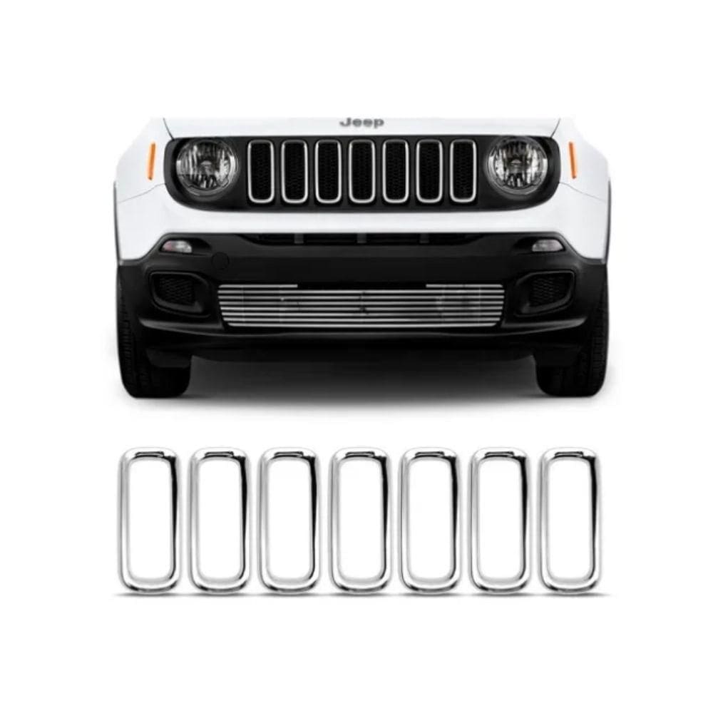 Aplique Cromado Aro Grade Jeep Renegade 2015/2018