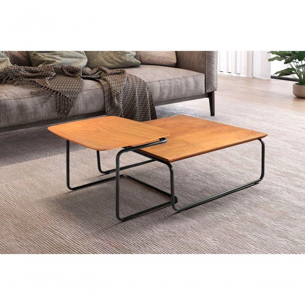 Conjunto Mesa De Centro Kairos Larflex Cor:castanho
