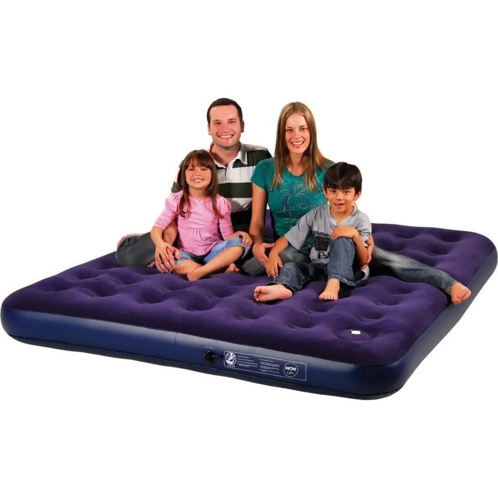 2X Colchão Inflável King Size Camping + Inflador + Reparo Mo
