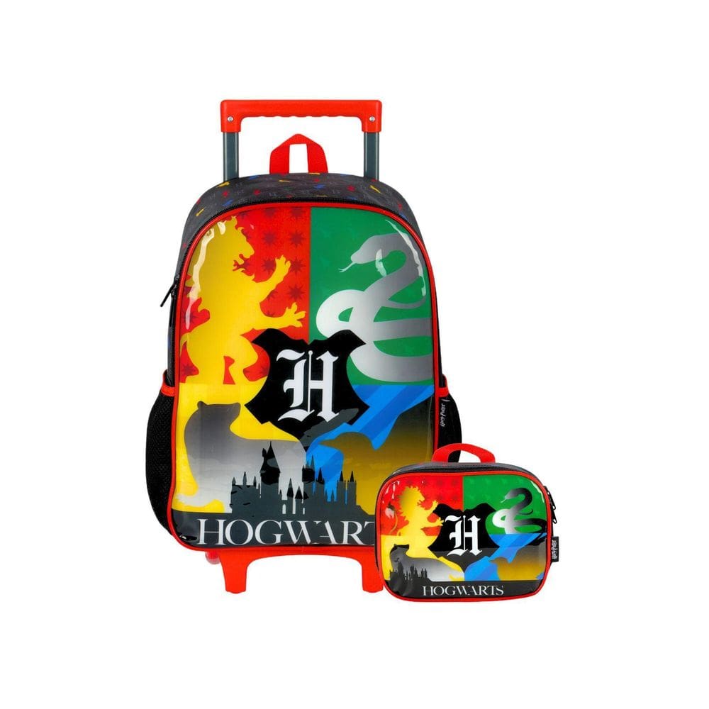 Kit Mochila Rodas+Lancheira Harry Potter Ift - Preto
