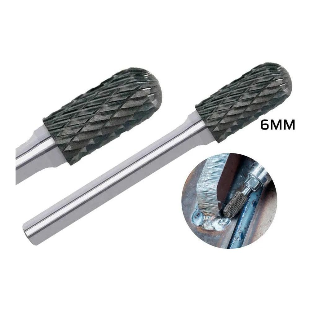 2X Lima Rotativa Cilíndrica Metal Duro 6Mm