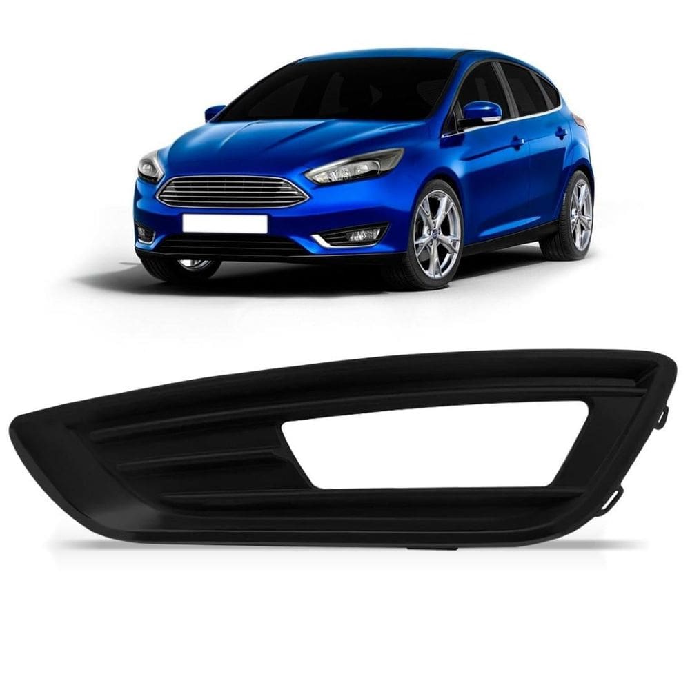 Moldura Milha Parachoque Focus 2015 2016 2017 Com Furo Preto