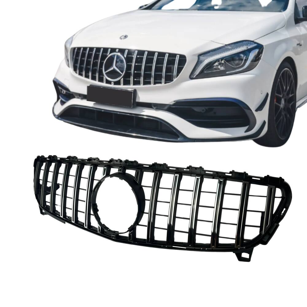 Grade Frontal Mercedes W176 AMG GTR Black Piano Cromado A180