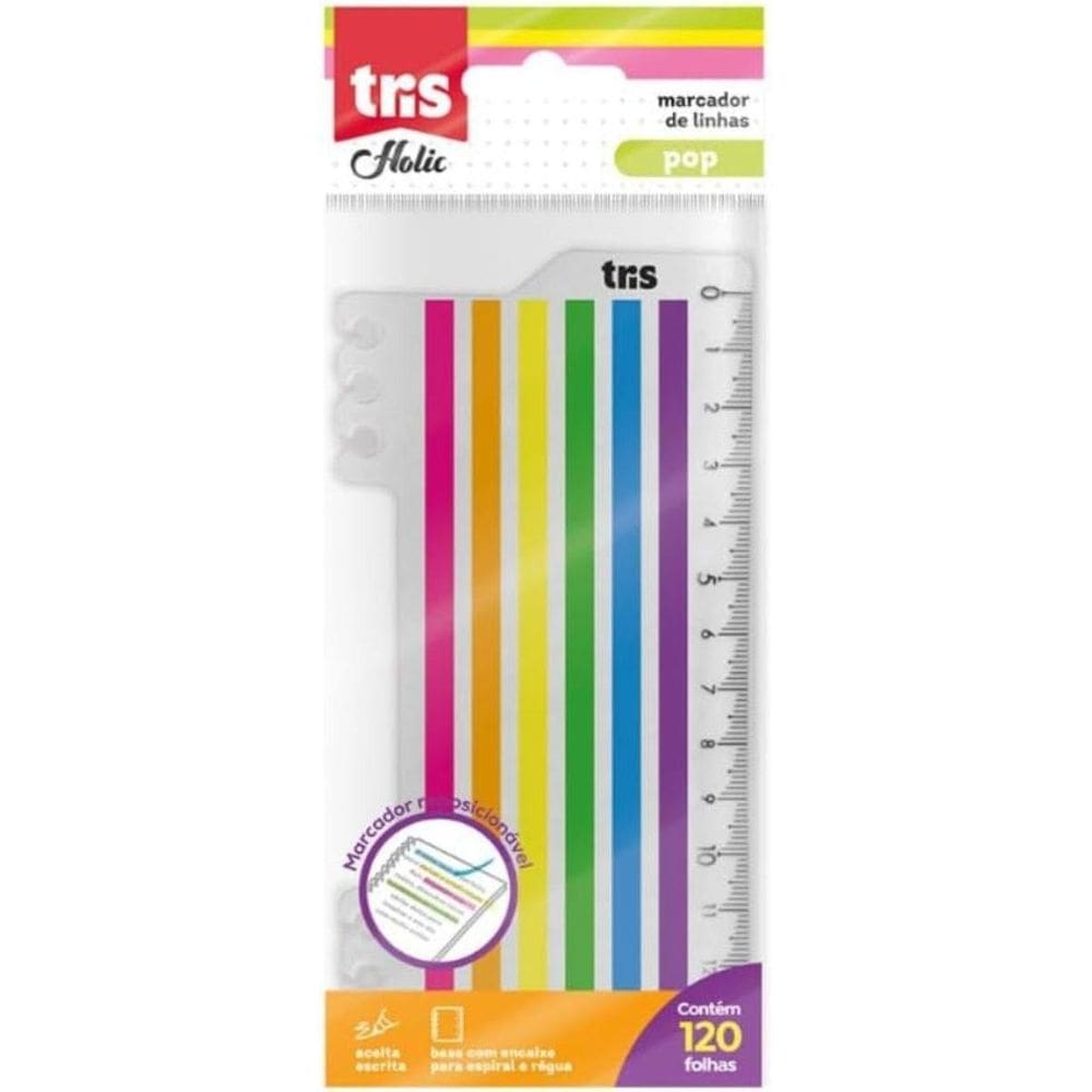 Marcador De Linhas Neon Holic Pop - 120 Folhas - Tris