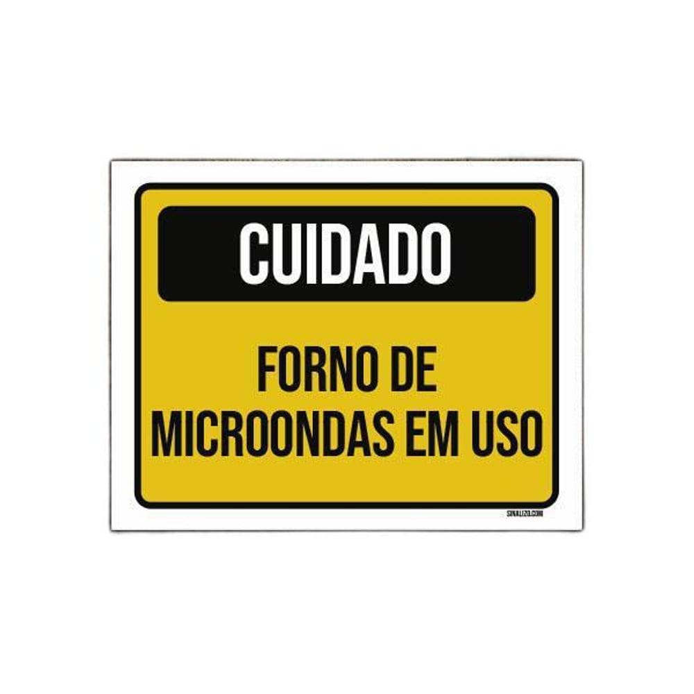 Placa Cuidadoforno De Microondas Em Uso 36X46