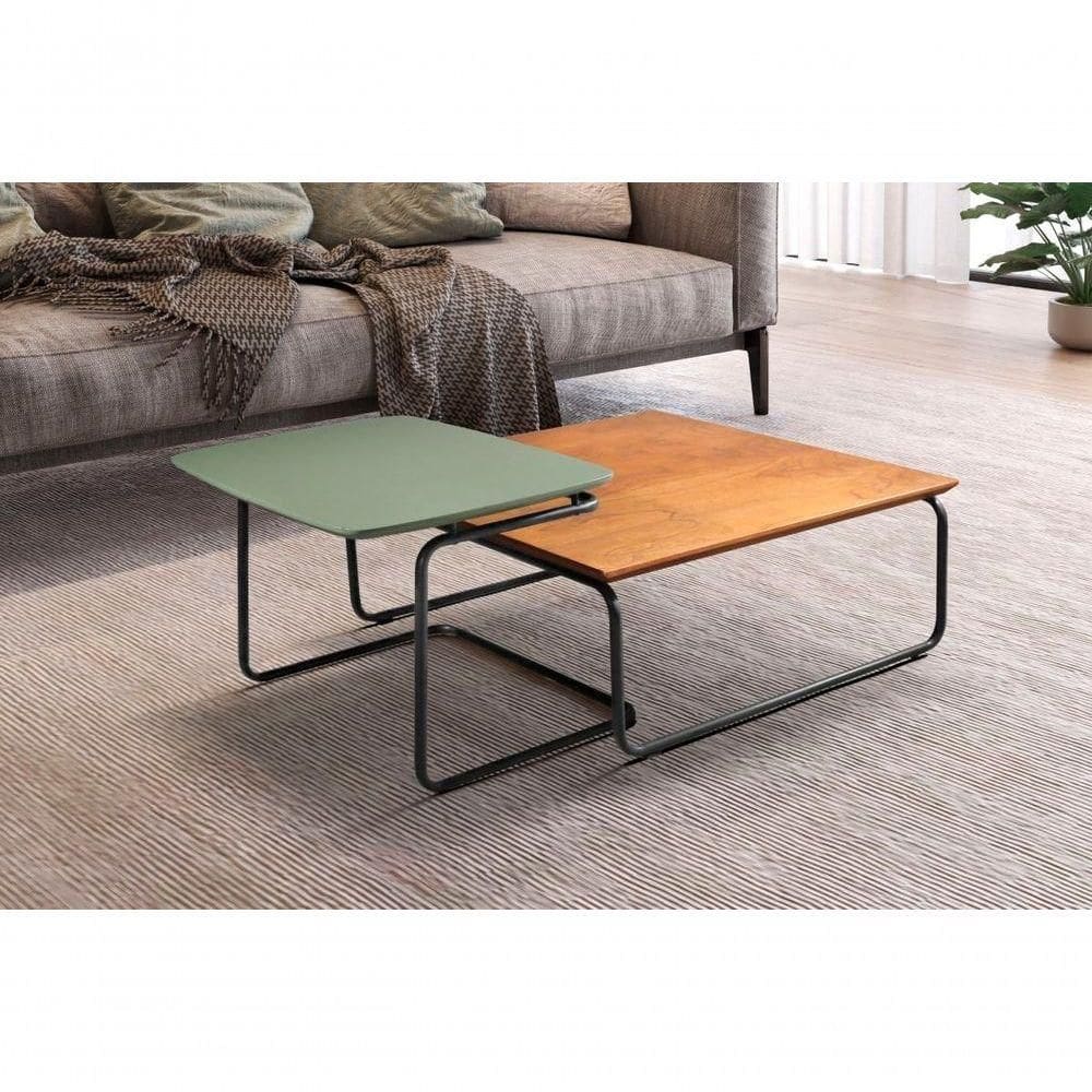 Conjunto Mesa De Centro Kairos Larflex Cor:verde Lazza