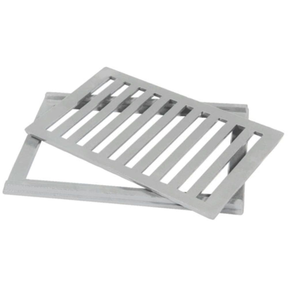 Conjunto de Grelha e Porta Grelha Reta de Alumínio Polido 20x30cm - CJ2030P - LGMAIS