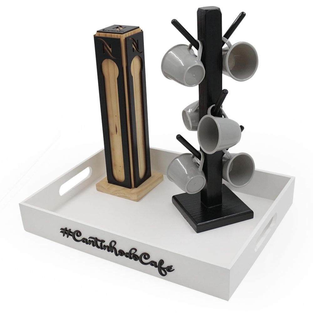 Kit 6 Xicara Porta Capsulas Nespresso Bandeja Cores Acrílico