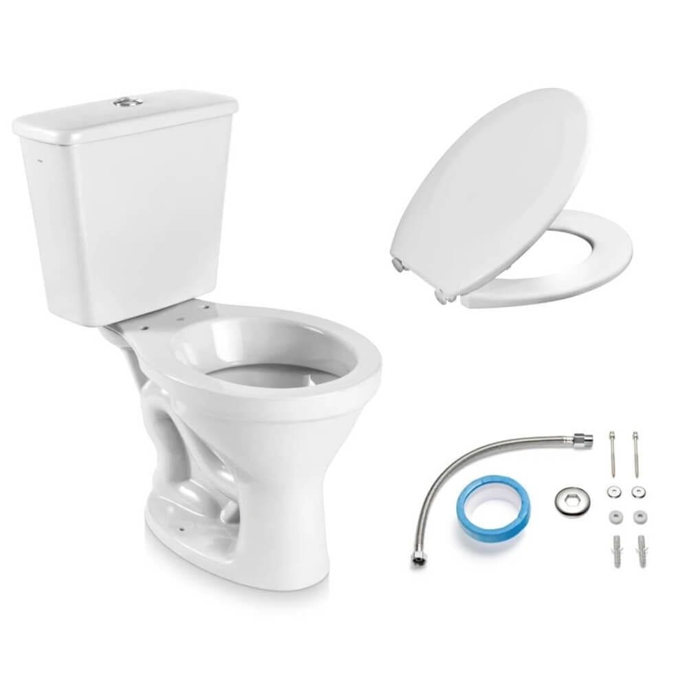 Kit Bacia com Caixa Acoplada Sabará com Assento + Kit para Instalação Branco - CBSRA00 - ICASA