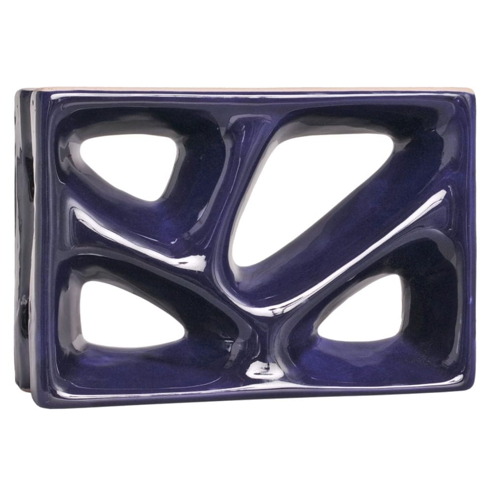 Elemento Vazado Louça Rama Azul Cobalto Esmaltado - 750280 - CERAMICA MARTINS