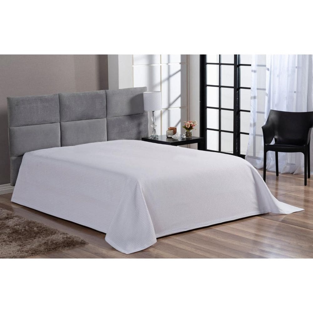 Cobre Leito Colcha Piquet Liso Solteiro Branco Avulso