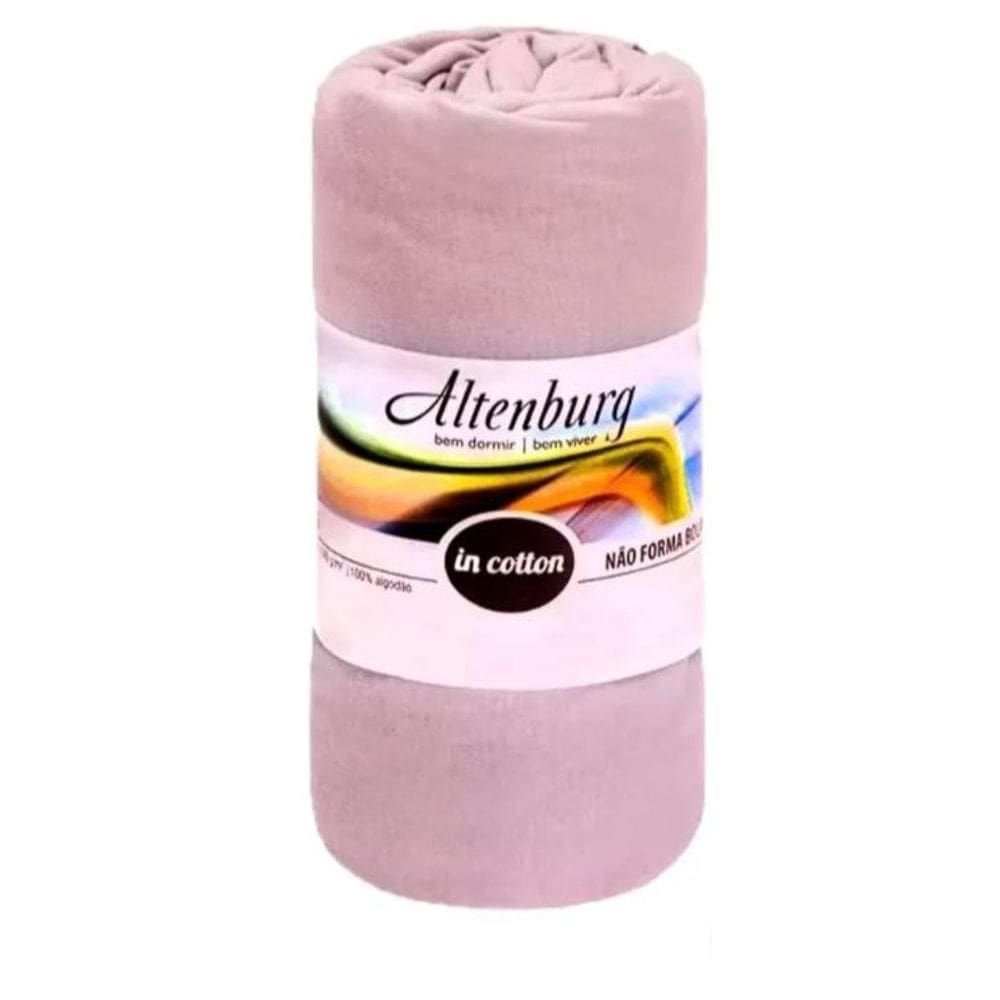 Lençol Altenburg Solteiro King Elástico Malha In Cotton Rosê