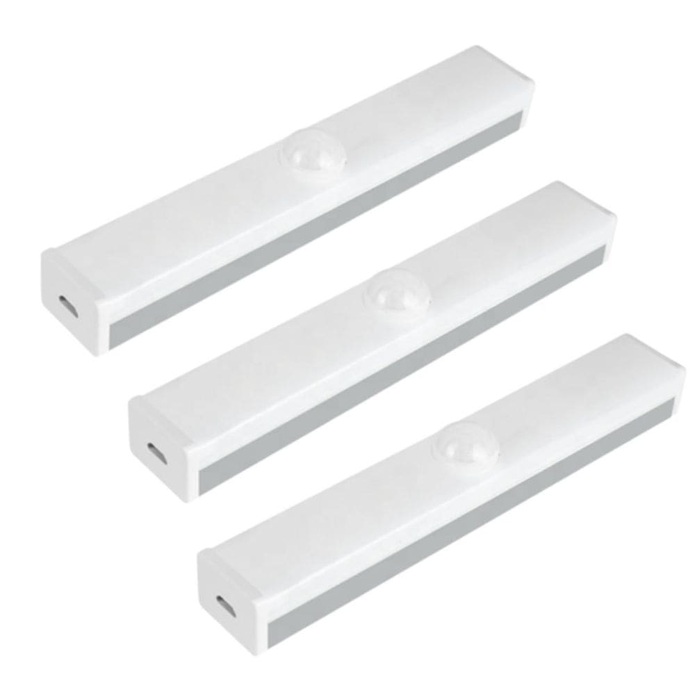 3 Luminárias Lâmpada Led 5W Barra 50Cm Usb Sensor Presença