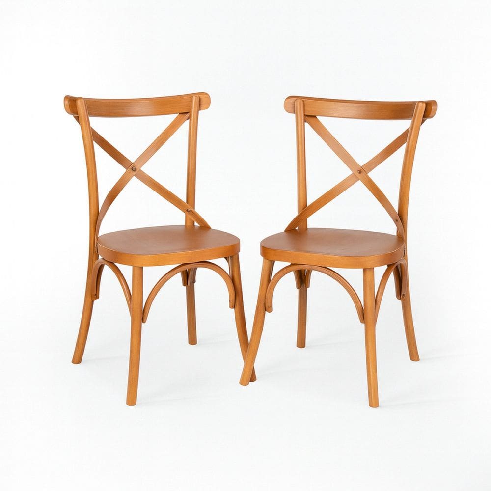 Kit 2 Cadeiras Madeira Sala de Estar Gourmet Katrina Paris Amendoa