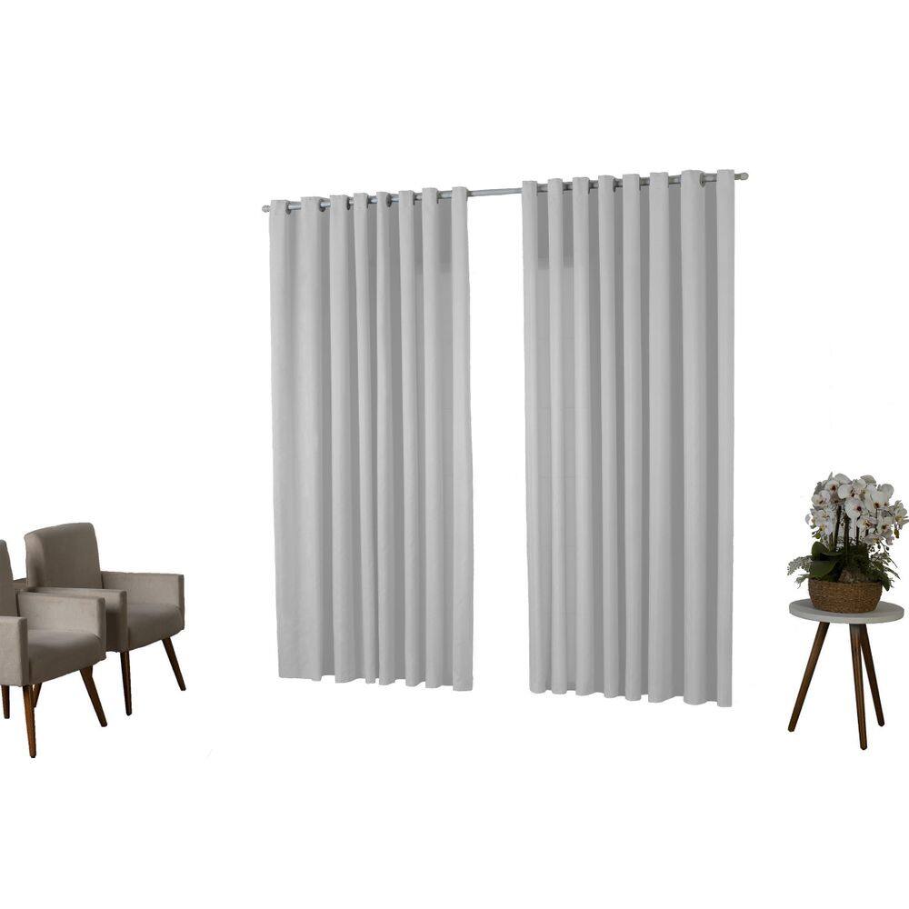 Cortina 3,00X2,50 Oxford Quarto Sala Porta Branco