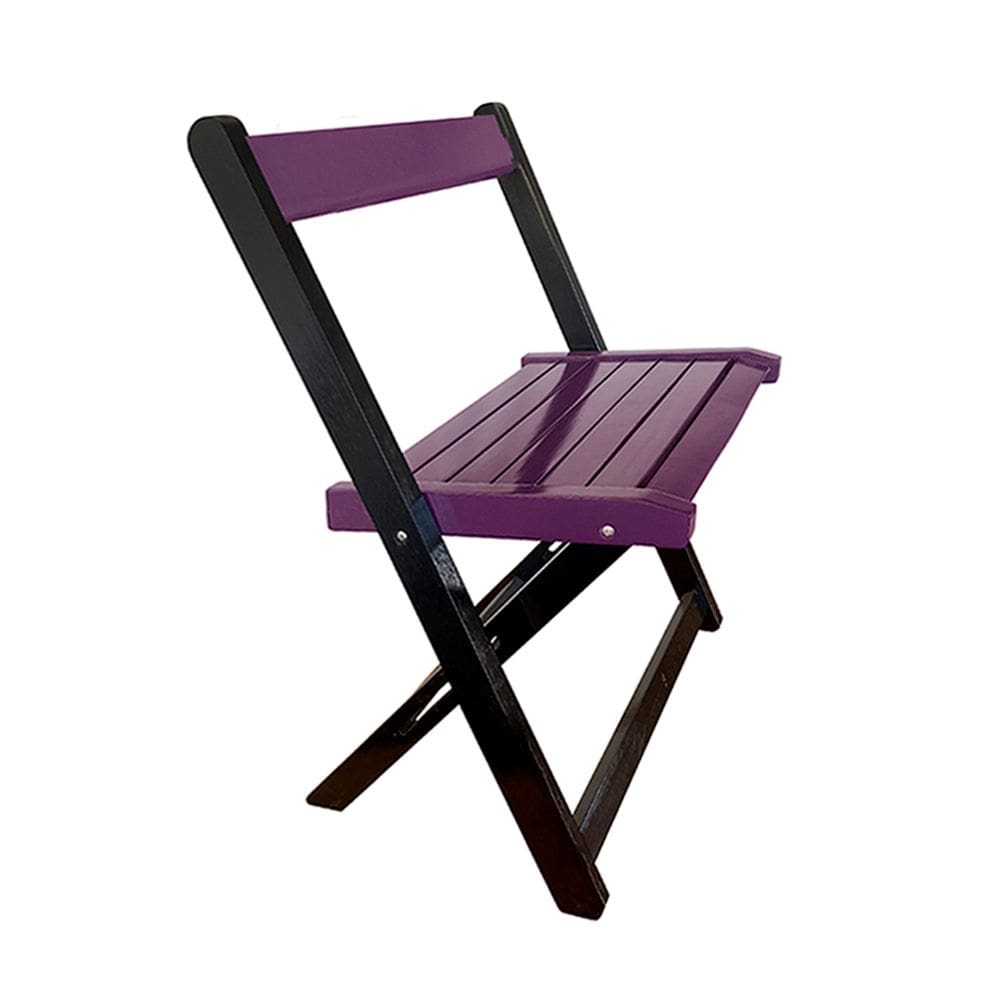 Kit 4 Cadeiras de Madeira Dobrável Roxo