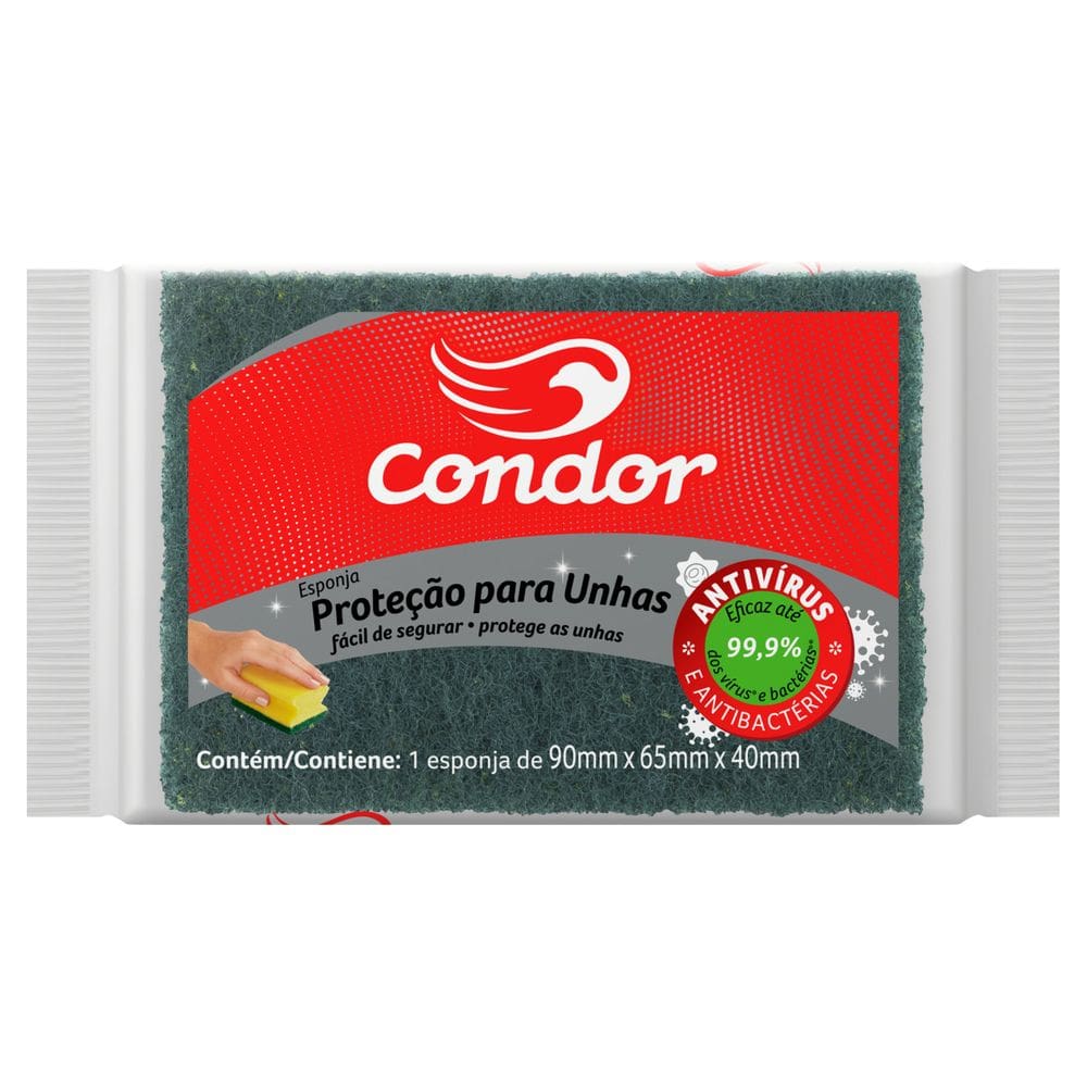 Kit Esponja Amarela Protege Unhas Condor - 3 Unidades