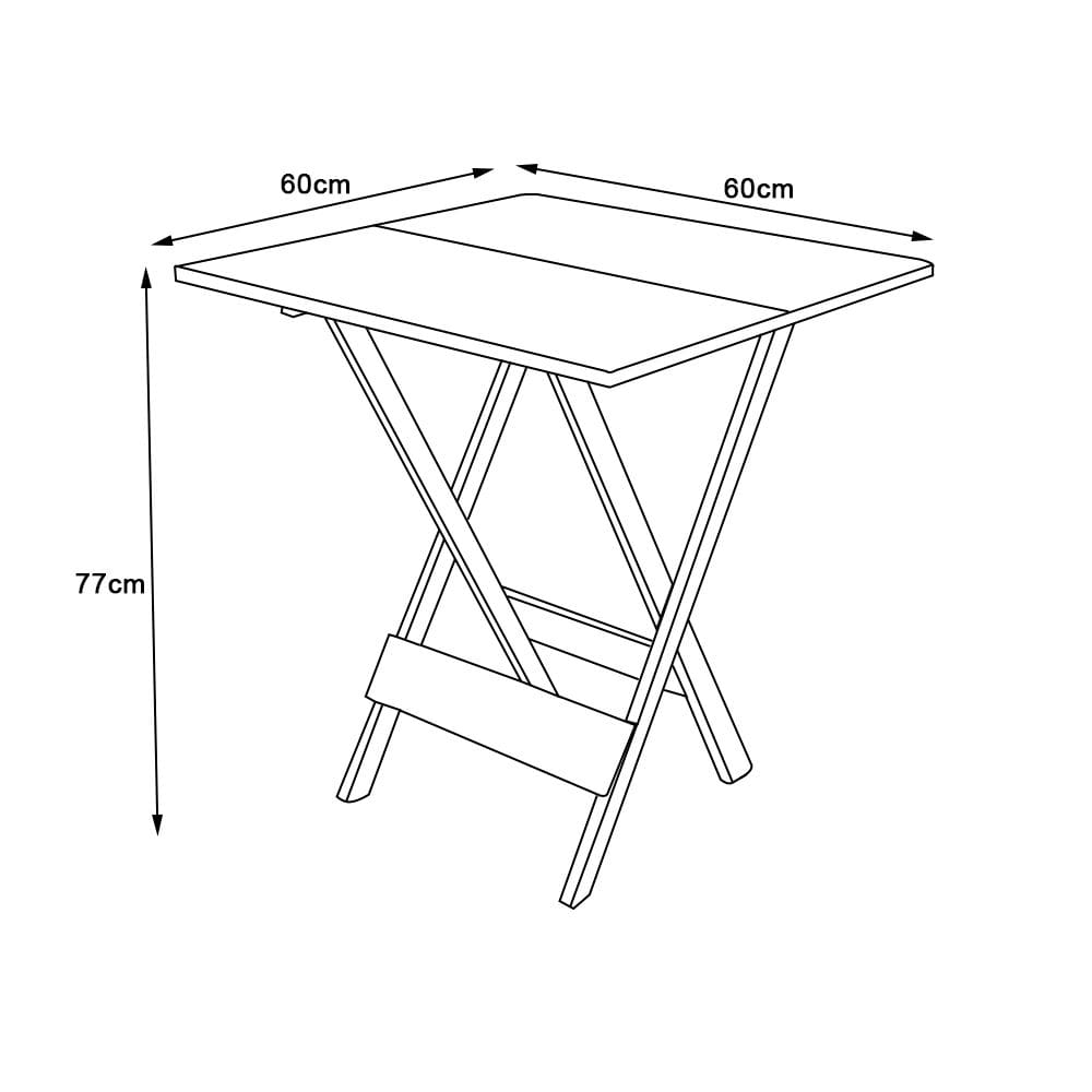 Mesa para Bar e Café Dobrável de Madeira 60x60 - Imbuia
