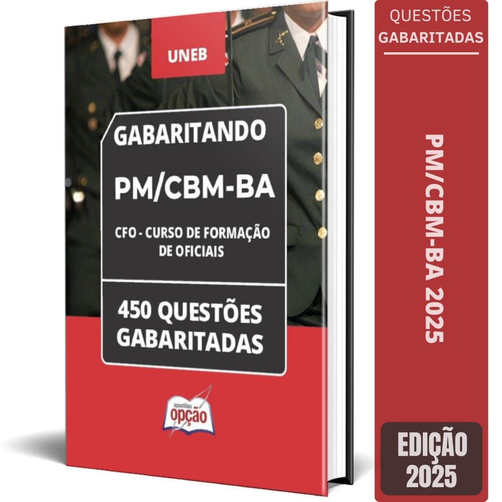 Caderno Pm/Cbm-Ba 2025 Curso Formação Oficiais Cfo 450