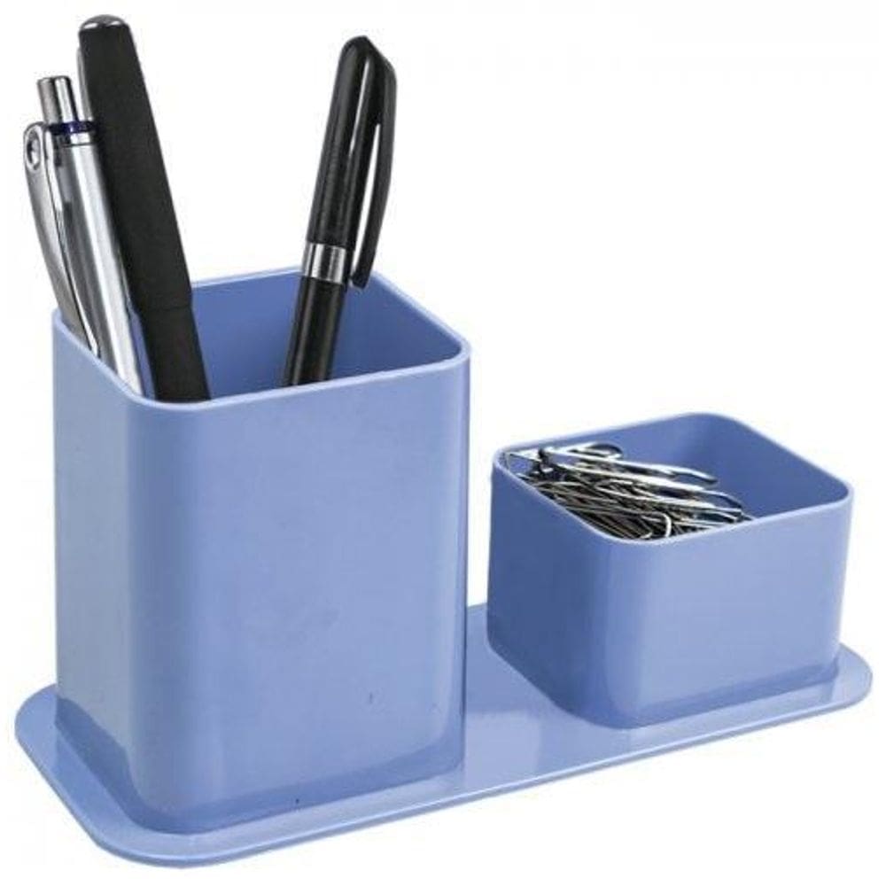 Porta Caneta E Clips Azul Dello