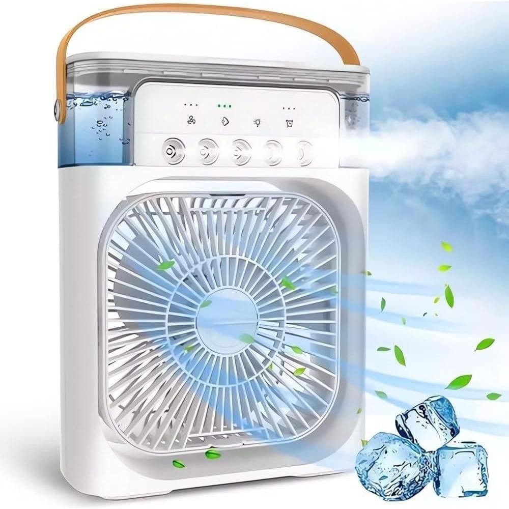 Ventilador Umidificador Climatizador Portátil Ar Água Led Usb De Mesa