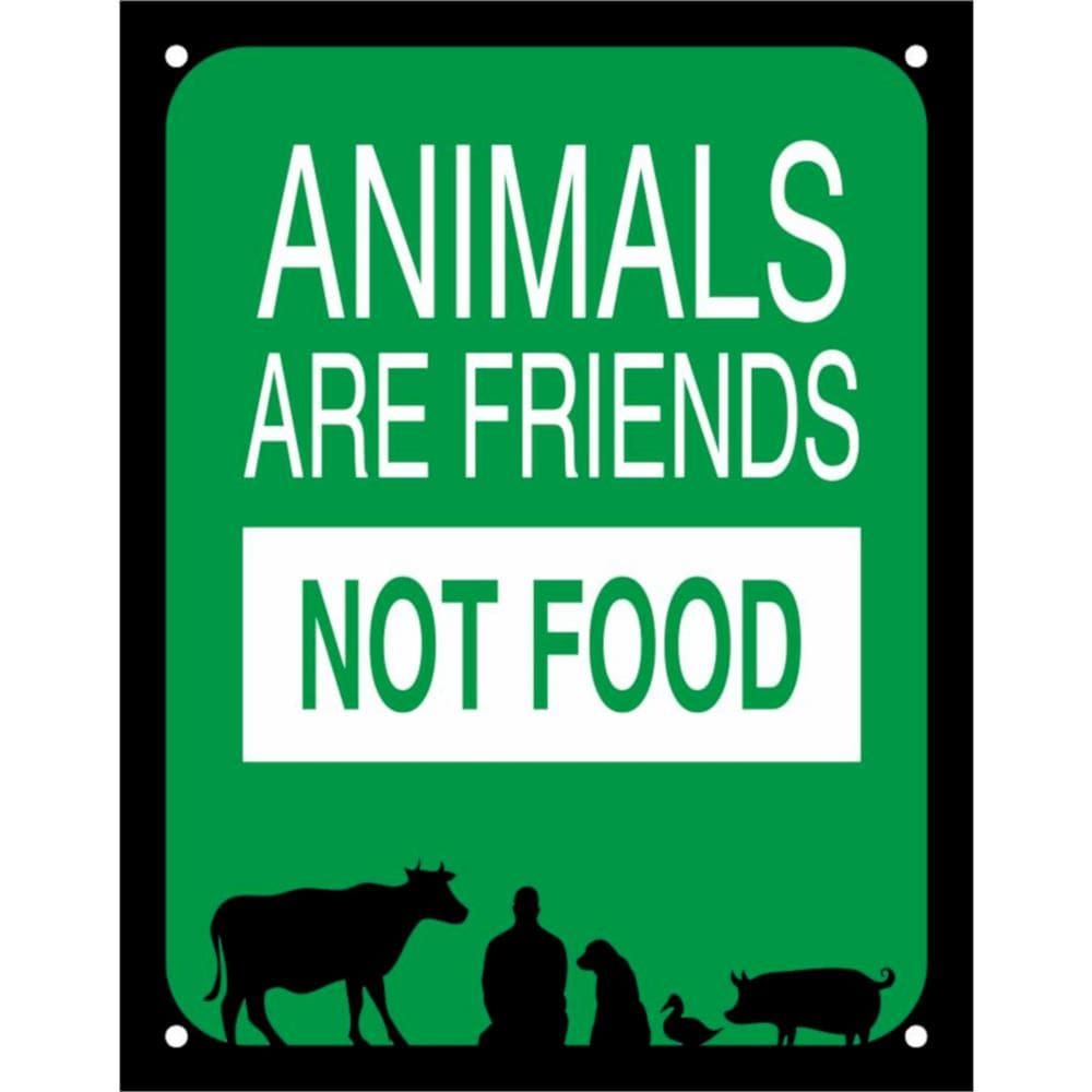Placa Decorativa PS 18x23cm Animals Are Friends, Not Food - DEC20 - SINALIZE
