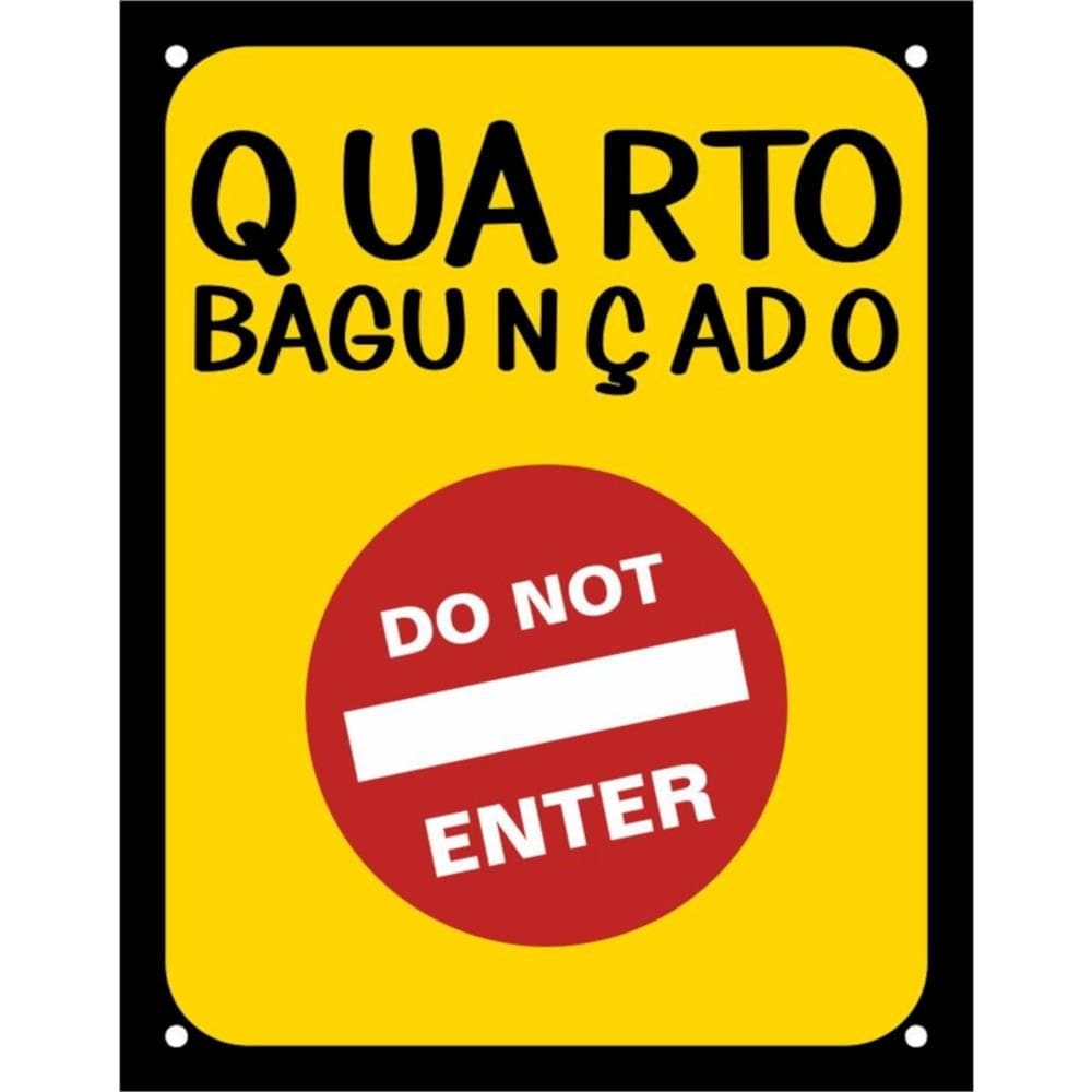 Placa Decorativa PS 18x23cm Quarto Bagunçado, Do Not Enter- DEC13 - SINALIZE