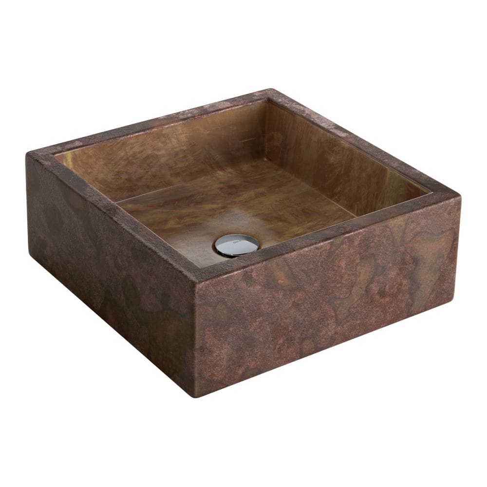 Cuba de Apoio Lavatório Quadrada 41X41cm Ferrugem - L.70.56
